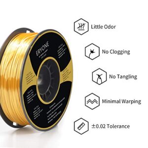 ERYONE Silk PLA Filament for 3D Printer, 1.75mm, -0.03mm, 1kg (2.1LBS)/Spool, Silk Glod