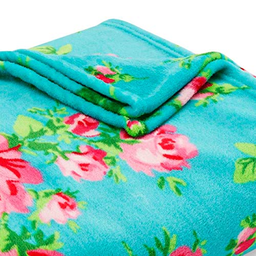 Betsey Johnson Home | Plush Collection | Throw - Ultra-Soft & Cozy Fleece, Lightweight & Luxuriously Warm, Perfect for Bed or Couch, Bouquet Day 50 x 70