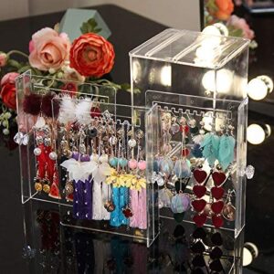 Sooyee Clear 3 Vertical Drawer Earring Display Stand Organizer(216 Holds 108 Pairs), Jewelry Hanger Storage Box