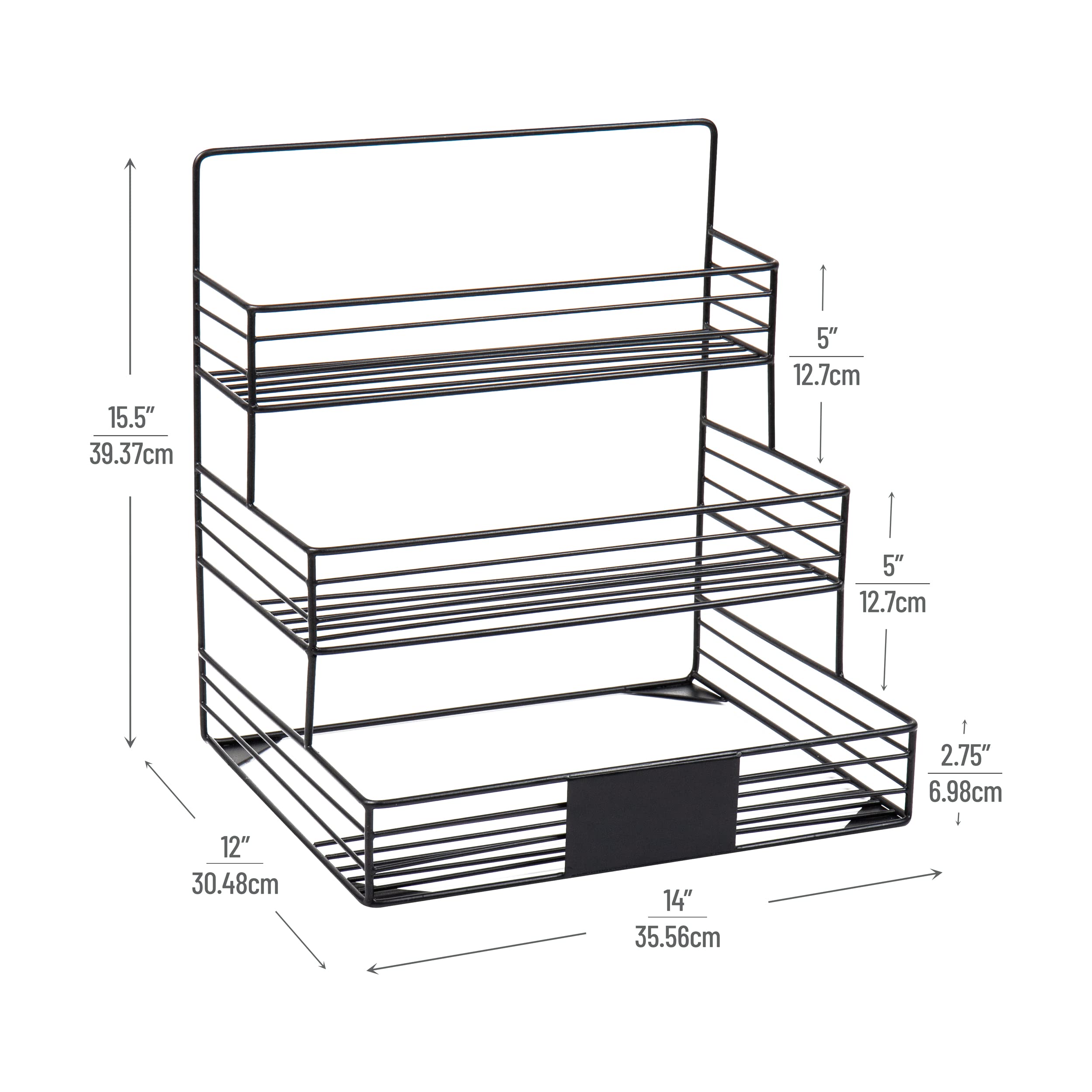 Mind Reader Iron, Wire Compartment Organizer, Storage for Syrup, Wine, Dressing, Black-12 Capacity, One Size, 12 Bottle Holder