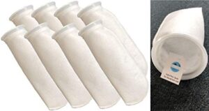 aquatichi 8 pack felt filter socks, 200 micron, 4 inch ring by 14 inch long, for freshwater/saltwater aquariums, ponds, use in sumps/overflows