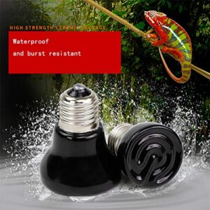 MD Lighting Mini Ceramic Infrared Heat Emitter Bulb(2 Pack), 100W Reptile Heat Lamp Bulb for Pet Amphibian Snake, Turtle, Lizard, Chicken, Brooder Coop, No Light, 110V