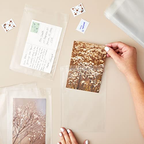 300 Pack Clear Greeting Card Sleeves, Transparent Envelopes for 5x7 Invitations, Photos (7.6 x 5.7 in)