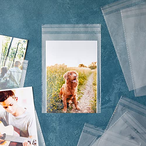 300 Pack Clear Greeting Card Sleeves, Transparent Envelopes for 5x7 Invitations, Photos (7.6 x 5.7 in)