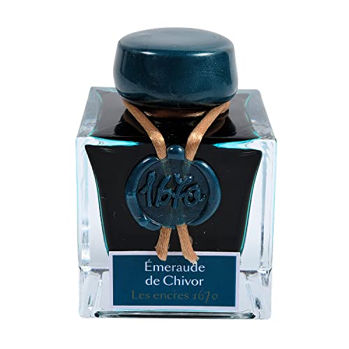 Jacques Herbin Collection 1670 15035JT Ink Bottle 50 ml Emerald by Givors