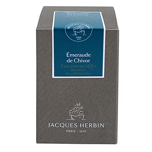 Jacques Herbin Collection 1670 15035JT Ink Bottle 50 ml Emerald by Givors