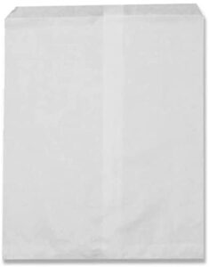 n'ice packaging 200 white flat paper bags good for candy, cookies, small gift, crafts, party favor, sandwich, or merchandising - no gussett (white, 6" x 9")