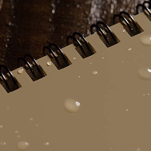 Rite in the Rain Weatherproof Side Spiral Notebook, 4.625" x 7", Tan Cover, Universal Pattern, 3 Pack (No. 973TL3)