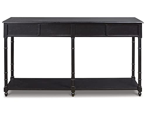 Signature Design by Ashley Eirdale Vintage Casual 4 Drawer Console Sofa Table, Black