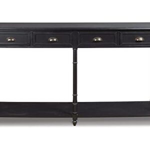 Signature Design by Ashley Eirdale Vintage Casual 4 Drawer Console Sofa Table, Black