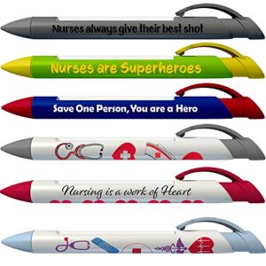 greeting pen nurse appreciation 6 designs rotating message 6 pen set (36067)