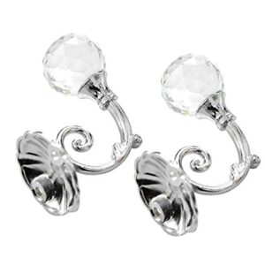 vosarea pack of 2 vintage crystal rose pattern wall curtain hook coat hat handbags towel single hook wall mount hanger