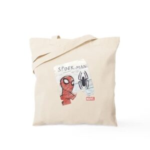 cafepress spider man paper tote bag natural canvas tote bag, reusable shopping bag