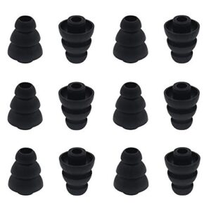 bllq 6 pairs replacement triple flange conical ear tips earbuds eartips silicone buds for most in ear headphones (sony senso powerbeats etc.) black [small size] (3flange tips s)