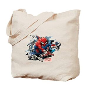 cafepress spider man sling tote bag natural canvas tote bag, reusable shopping bag