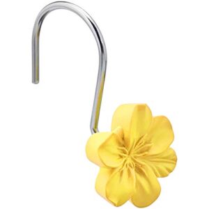 amazon basics shower curtain hooks - flower, yellow