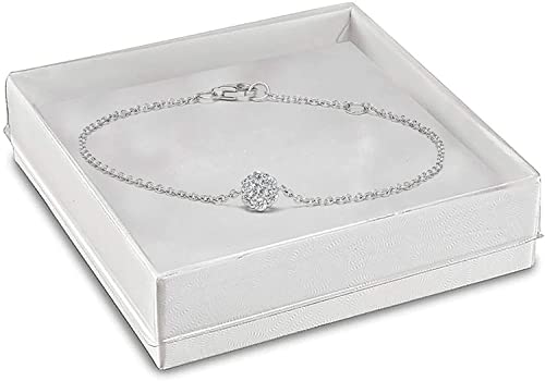 Better crafts Small Jewelry Box Gift Boxes with Lids - White & Clear Favor Boxes 3.5 x 3.5 (10)