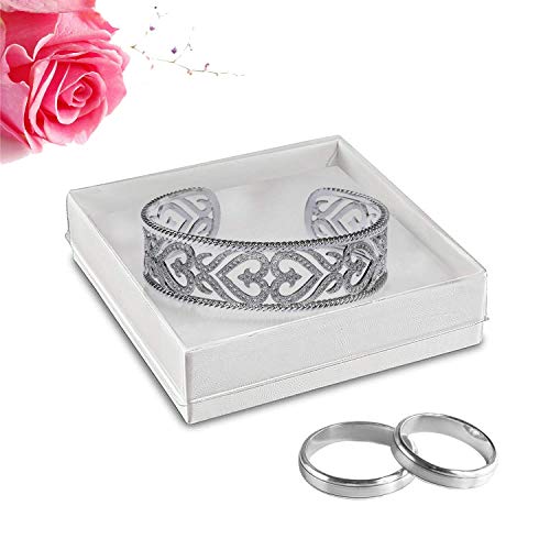 Better crafts Small Jewelry Box Gift Boxes with Lids - White & Clear Favor Boxes 3.5 x 3.5 (10)