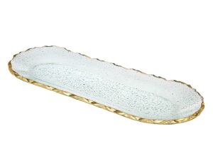godinger harper oval serving tray platter - gold trimmed