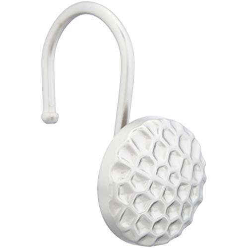 Amazon Basics Shower Curtain Hooks - Hammered Circle, Nickel