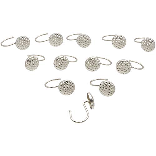 Amazon Basics Shower Curtain Hooks - Hammered Circle, Nickel