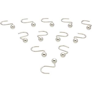 Amazon Basics Shower Curtain Hooks - S-Shaped Hooks, Nickel