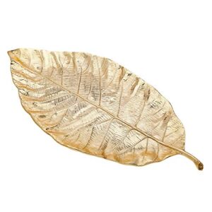 godinger leaf tray centerpiece décor and serveware - gold