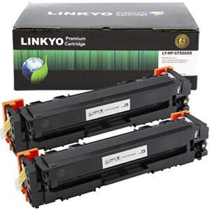 linkyo compatible toner cartridge replacement for hp 202x cf500x 202a (black, high yield, 2-pack)