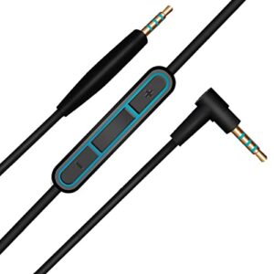 tobysome replacement qc25 headphone cable, 3.5mm to 2.5mm audio cable cord wire for bose qc25 quietcomfort 25 qc35 qc35ii qc45 headphones with inline mic remote volume control (black)