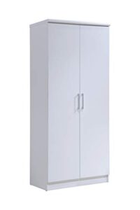 hodedah import hodedah 2-door armoire with 4-shelves wardrobe, 17"d x 31.5"w x 73"h, white