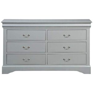 Acme Furniture Dresser with 6 Storage Drawers, Grey