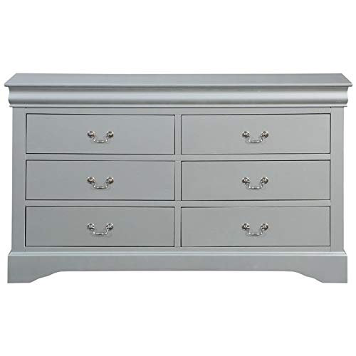 Acme Furniture Dresser with 6 Storage Drawers, Grey