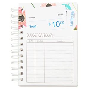 Floral Monthly Budget Planner, Bill Organizer with 24 Pockets, Debt Payoff Tracker, Payment Checklist (5 x 7 In)