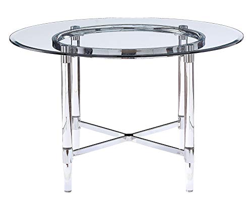 ACME Furniture Dining Table, Chrome and Clear Glass