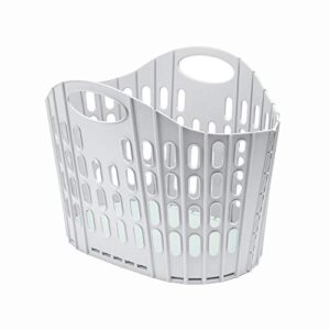 addis fold flat easy store laundry basket hamper, grey & mint, 35 litre