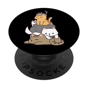 pile of kitty cats funny cute cat lover gift popsockets popgrip: swappable grip for phones & tablets