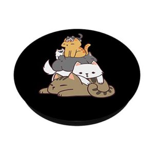 Pile Of Kitty Cats Funny Cute Cat Lover Gift PopSockets PopGrip: Swappable Grip for Phones & Tablets