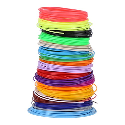 3D Printer Filaments,20 Colors 1.75MM PCL Pen Filament Refills for Printer Printing Pen Low Temperature