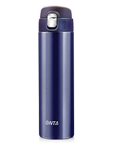 ONTA Insulated Vacuum Sports Water Bottle, 17OZ/500ML Keeps Cold 20H, Hot 12H Stainless Steel Water Bottle and Leakproof Thermos Coffee Travel Mug