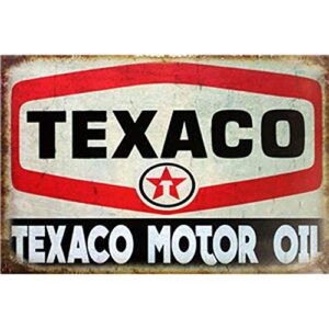 FlowerBeads 5PCS GAS Motor Oil Antique Tin Signs, Vintage Garage Man Cave Retro Posters Bar Pub Wall Decor - 20X30cm