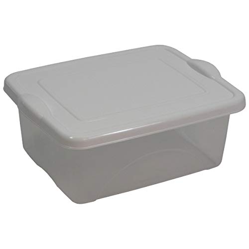 W. C. Redmon Co. 2.5 Gallon Clearview Storage with Color Snap-On Lid Bins, White