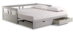 alaterre furniture melody extendable bed daybed, dove gray