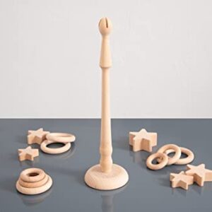 TickiT - 73911 Wooden Ring Stand Base - Heuristic Play - Loose Parts Montessori-Style Toy - Natural Toddler Toys