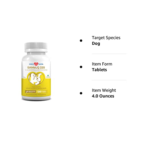 Coco and Luna Same for Dogs - S-Adenosyl-L-Methionine, Liver Supplements for Dogs - Brain Supplement for Dogs, Promotes Cognitive Support, Dog Liver Support Supplement