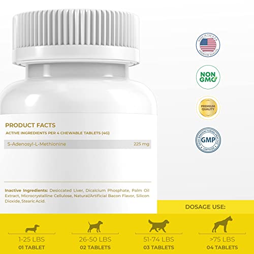 Coco and Luna Same for Dogs - S-Adenosyl-L-Methionine, Liver Supplements for Dogs - Brain Supplement for Dogs, Promotes Cognitive Support, Dog Liver Support Supplement