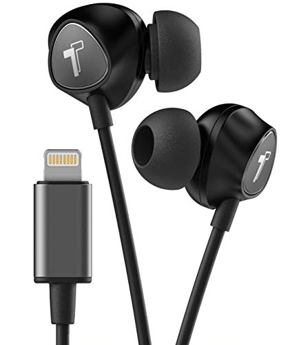 Thore Wired iPhone Headphones with Lightning Connector Earphones - MFi Certified by Apple Earbuds Wired in-Ear Microphone and Volume Remote for iPhone 14 Pro Max, 13, 12 Mini, XR, Xs, 11, 7, 8 (Black)