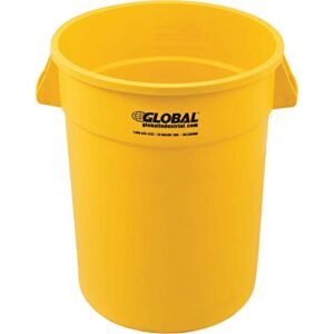 global industrial 32 gallon garbage can, yellow