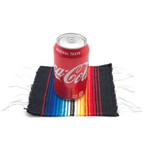 Mexican Serape Coaster Set for Mexican Party and Wedding Decorations, 6 inch x 6 inch (Multicolor 8 Pack)