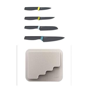joseph joseph 10303 doorstore knives elevate set with knife block 3m adhesive wall and cabinet door mount, 5-piece opal