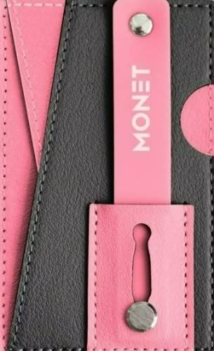 monet Phone Grip. Wallet. Kickstand (Pink/Black)